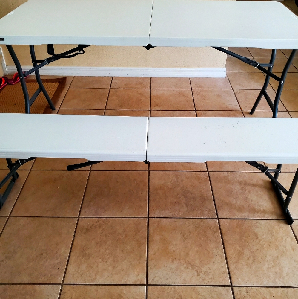 foldable table and benches